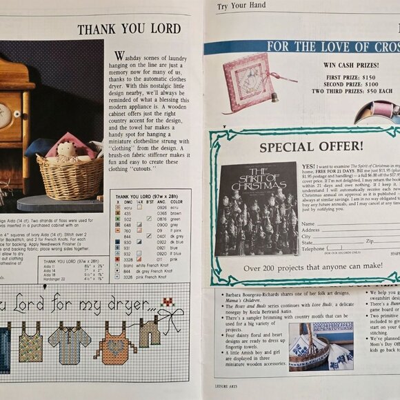 For The Love Of Cross Stitch Magazine Premier Issue 22 Projects Including Cloth - Picture 11 of 15